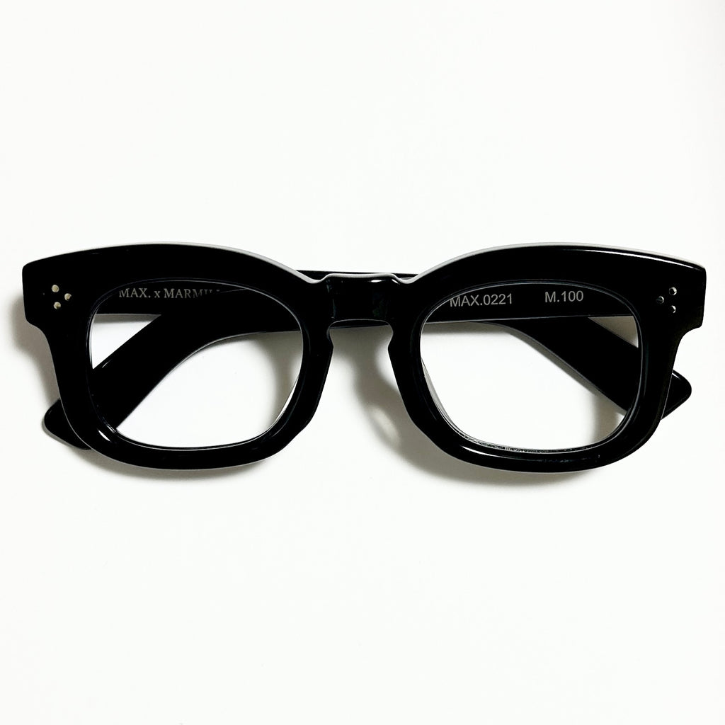 Maryll 8mm Thick Square Men's Eyeglasses Frame in Black MAX0221 - Authentic New