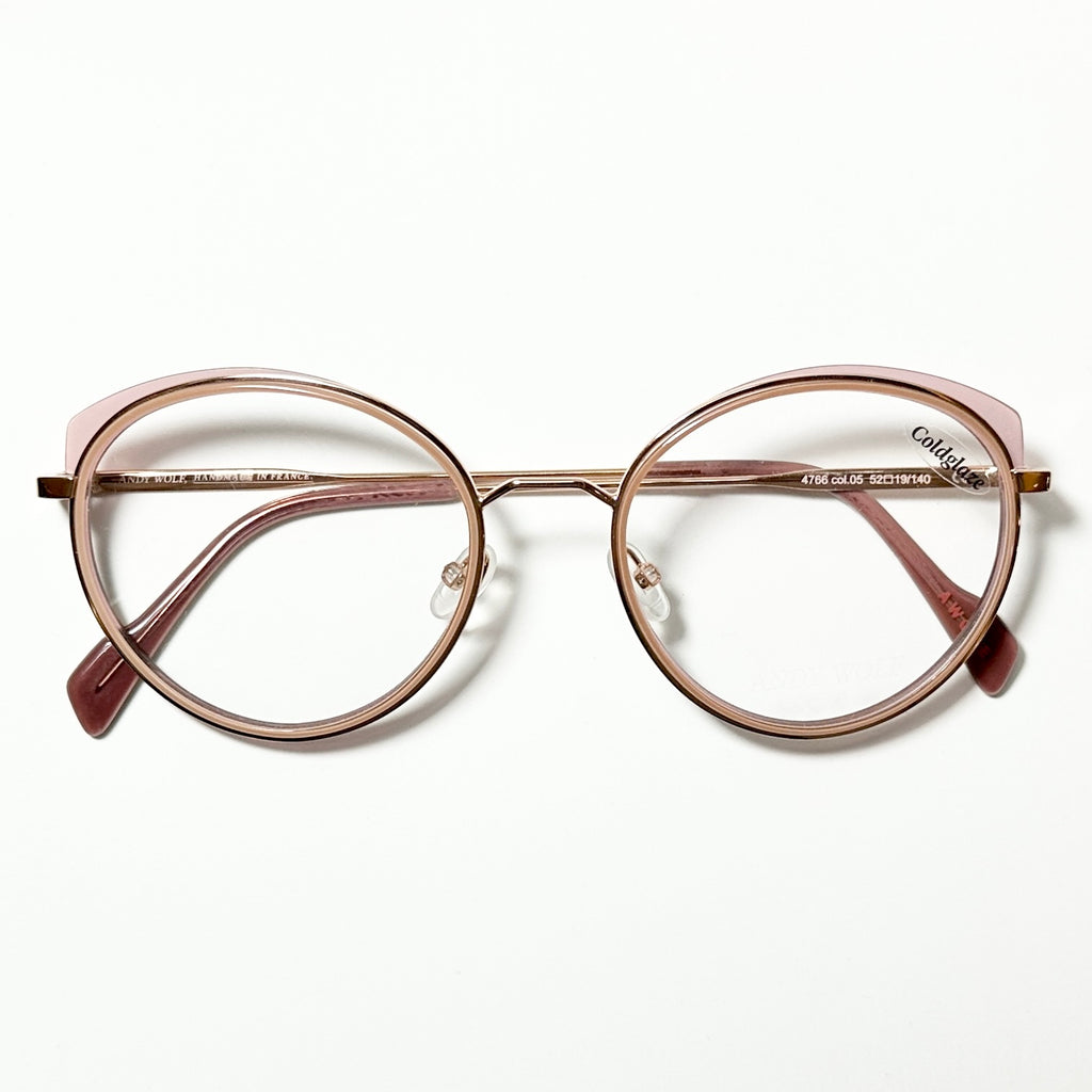 Andy Wolf 4766 COL. 05 Eyeglasses Frames in Pink Gunmetal - Authentic New