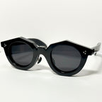 LOUVR - NEWTON Buffalo Horn Sunglasses Frames in Black - Authentic New