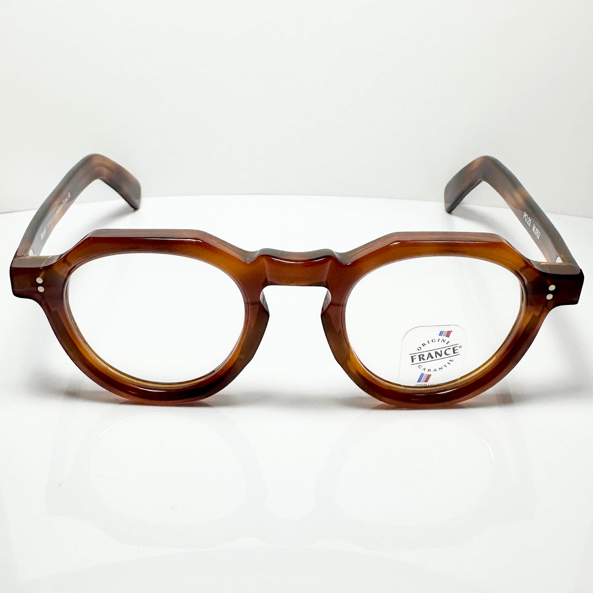 Maryll Men's Crown Panto Eyeglasses Frame in Amber PO23 - Authentic New