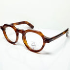 Maryll Men's Crown Panto Eyeglasses Frame in Amber PO23 - Authentic New