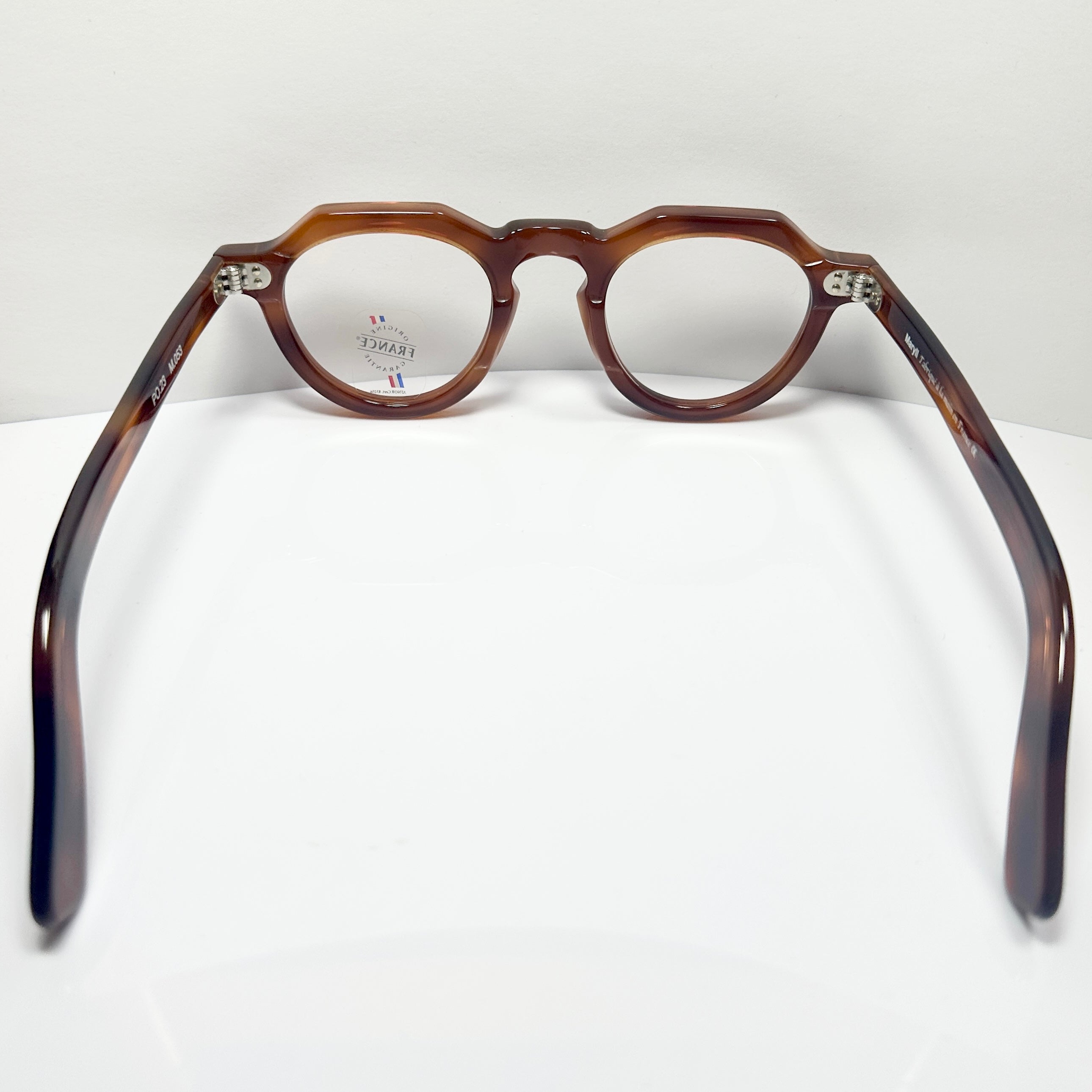 Maryll Men's Crown Panto Eyeglasses Frame in Amber PO23 - Authentic New