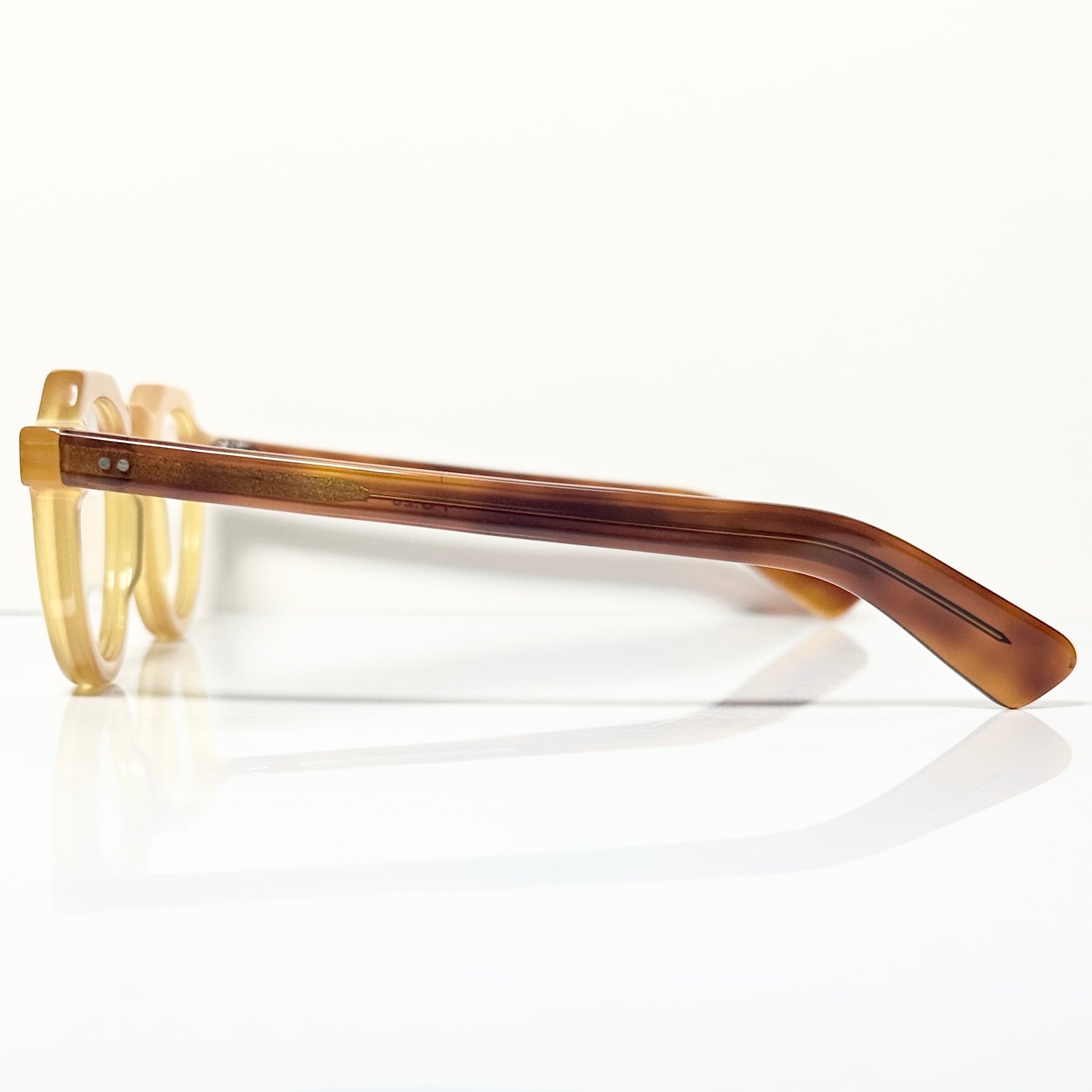 Maryll Men's Crown Panto Eyeglasses Frame in Honey/Tortoise PO23 - Authentic New
