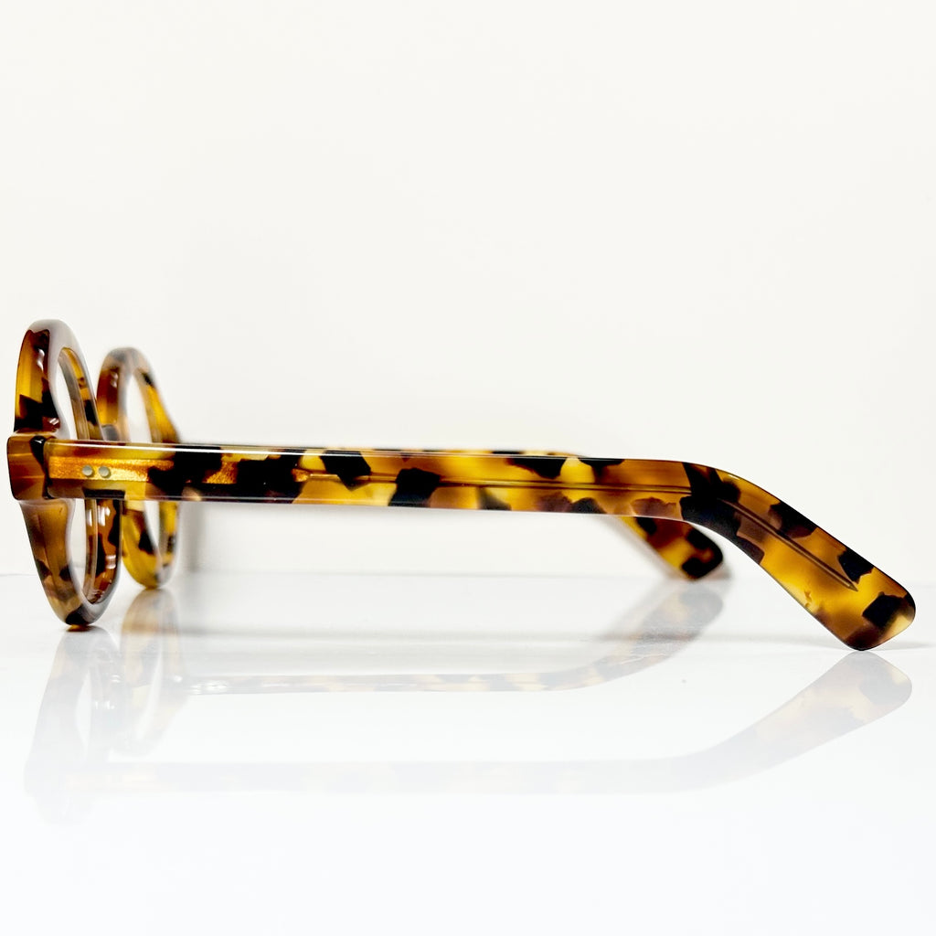 Maryll Men's Round Eyeglasses Frame in Tortoise PO77 - Authentic New