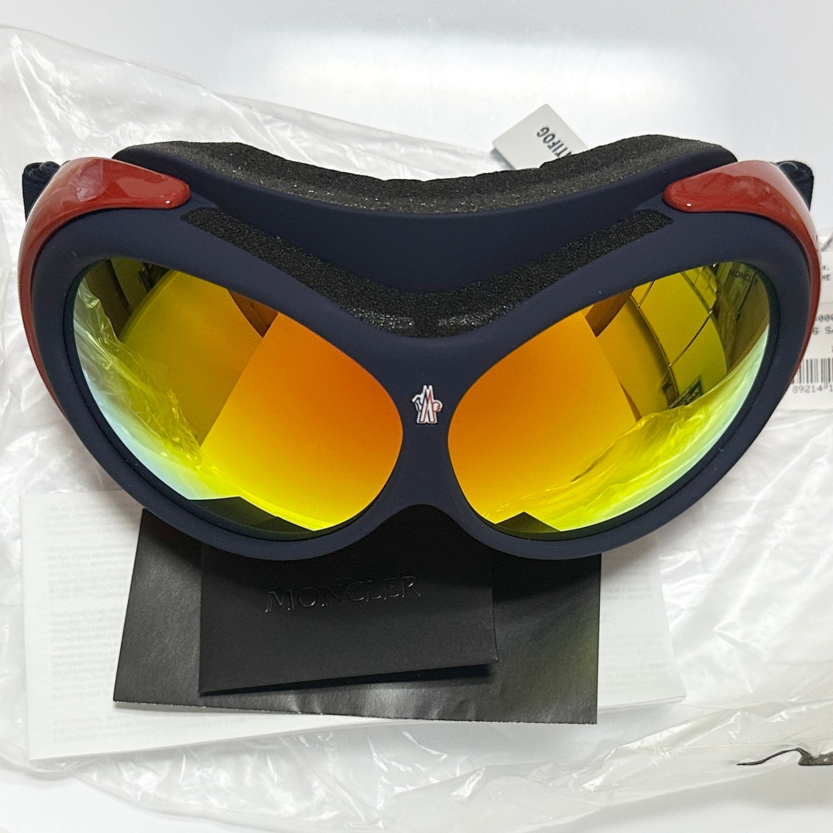 Moncler ML0130 / S 92C Ski & Snowboard Goggles in Blue/Red - Authentic New