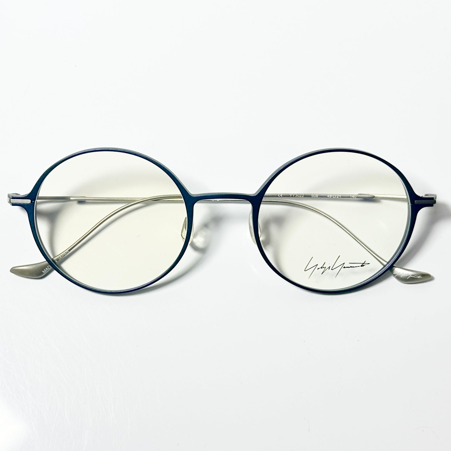 Yohji Yamamoto YY3022 608 Eyeglasses Frame in Navy/Grey - Authentic New
