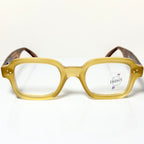 Maryll Square Men's Eyeglasses Frame in Camel/Tortoise - Authentic New