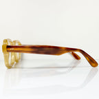 Maryll Square Men's Eyeglasses Frame in Camel/Tortoise - Authentic New