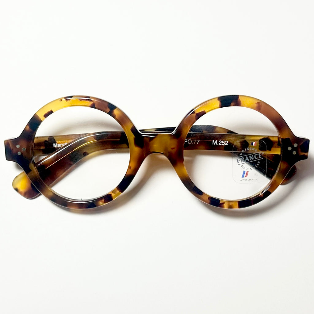 Maryll Men's Round Eyeglasses Frame in Tortoise PO77 - Authentic New