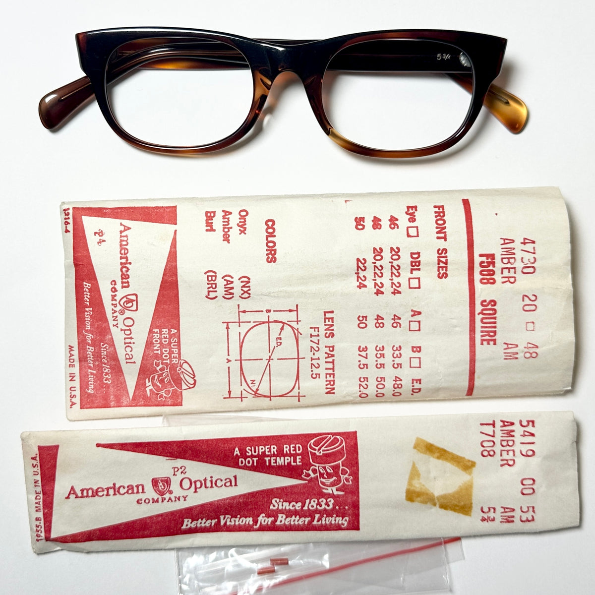 American Optical AO Vintage Unused Eyeglasses Frames in Tortoise - Authentic