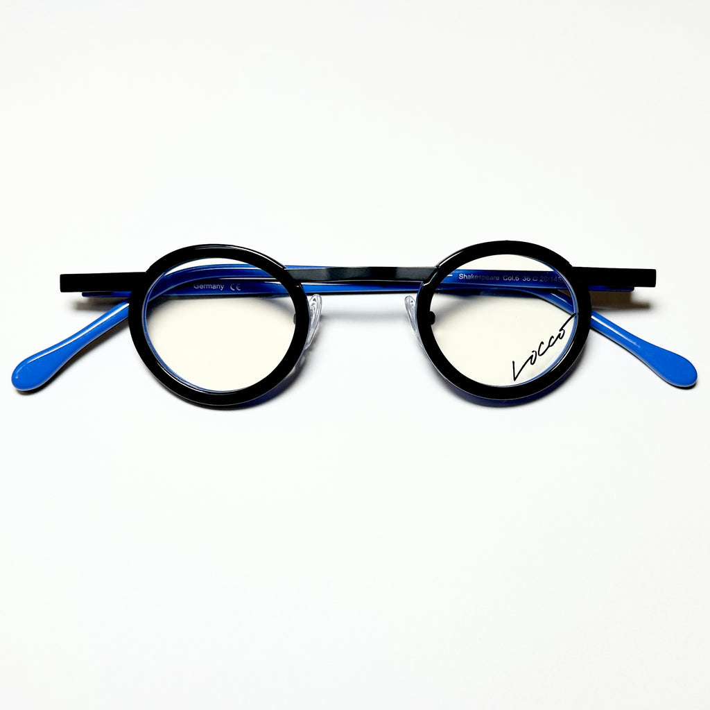 Locco SHAKESPEARE Unisex Eyeglasses Frame in  Black/water color - Authentic New
