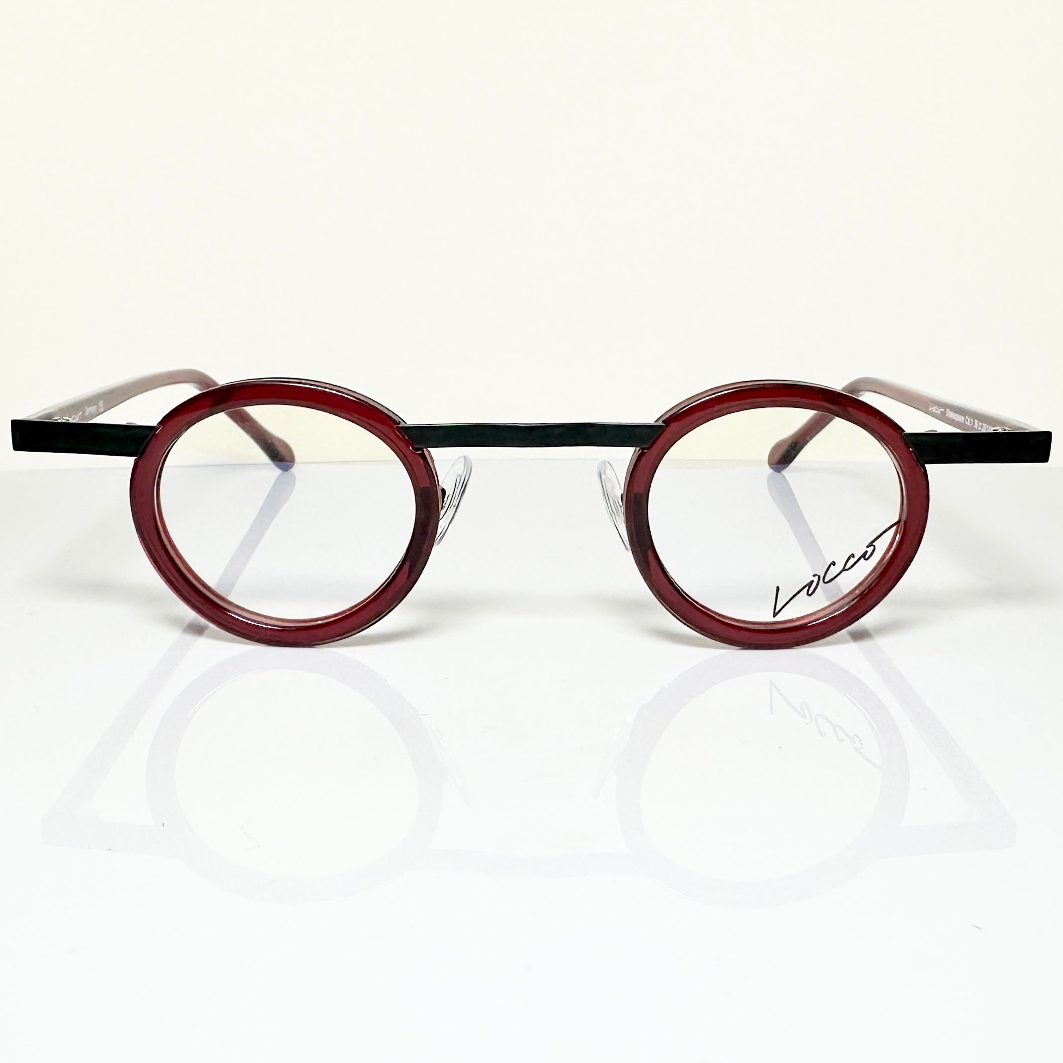 Locco SHAKESPEARE Unisex Eyeglasses Frame in Black/red - Authentic New