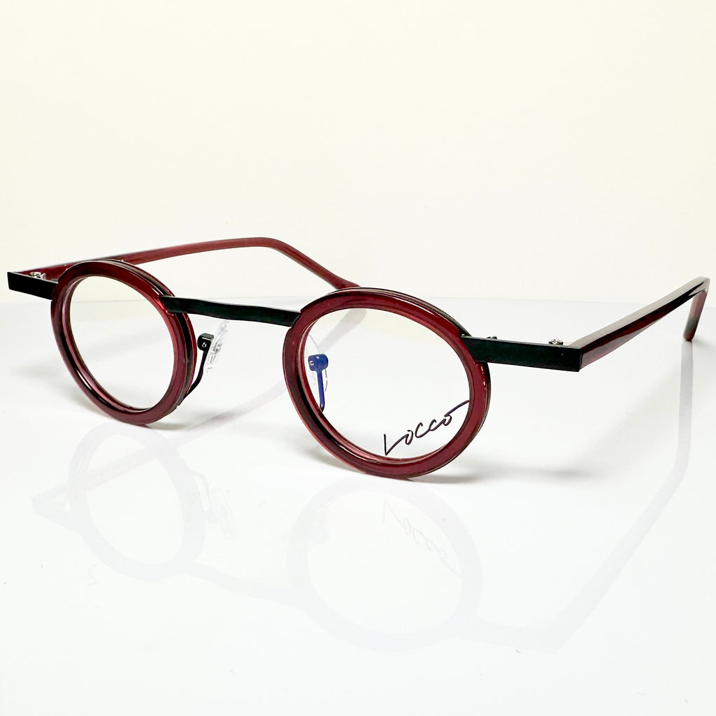 Locco SHAKESPEARE Unisex Eyeglasses Frame in Black/red - Authentic New