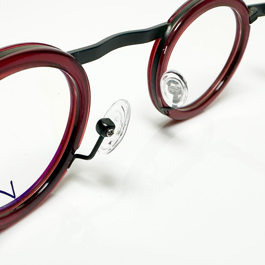 Locco SHAKESPEARE Unisex Eyeglasses Frame in Black/red - Authentic New
