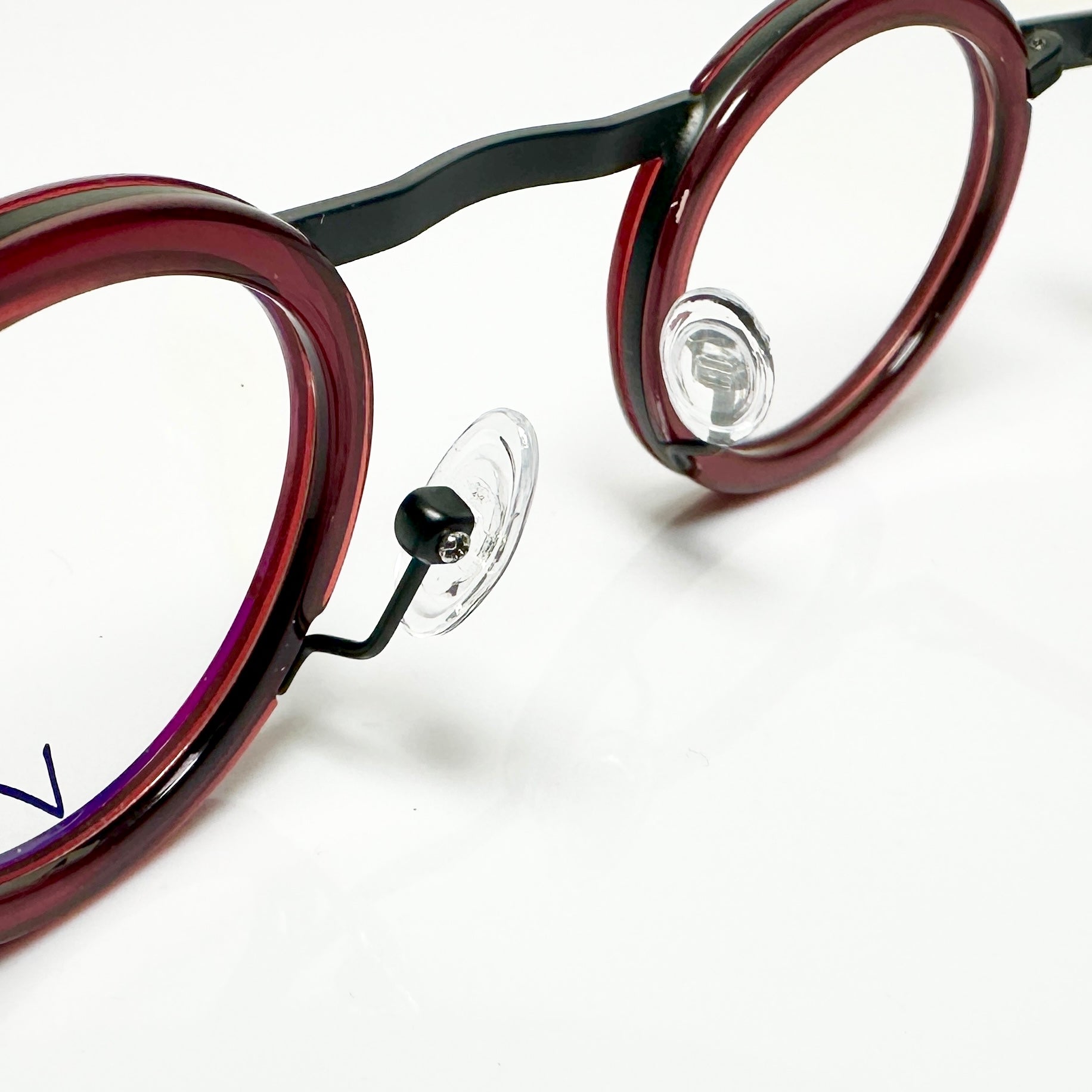 Locco SHAKESPEARE Unisex Eyeglasses Frame in Black/red - Authentic New