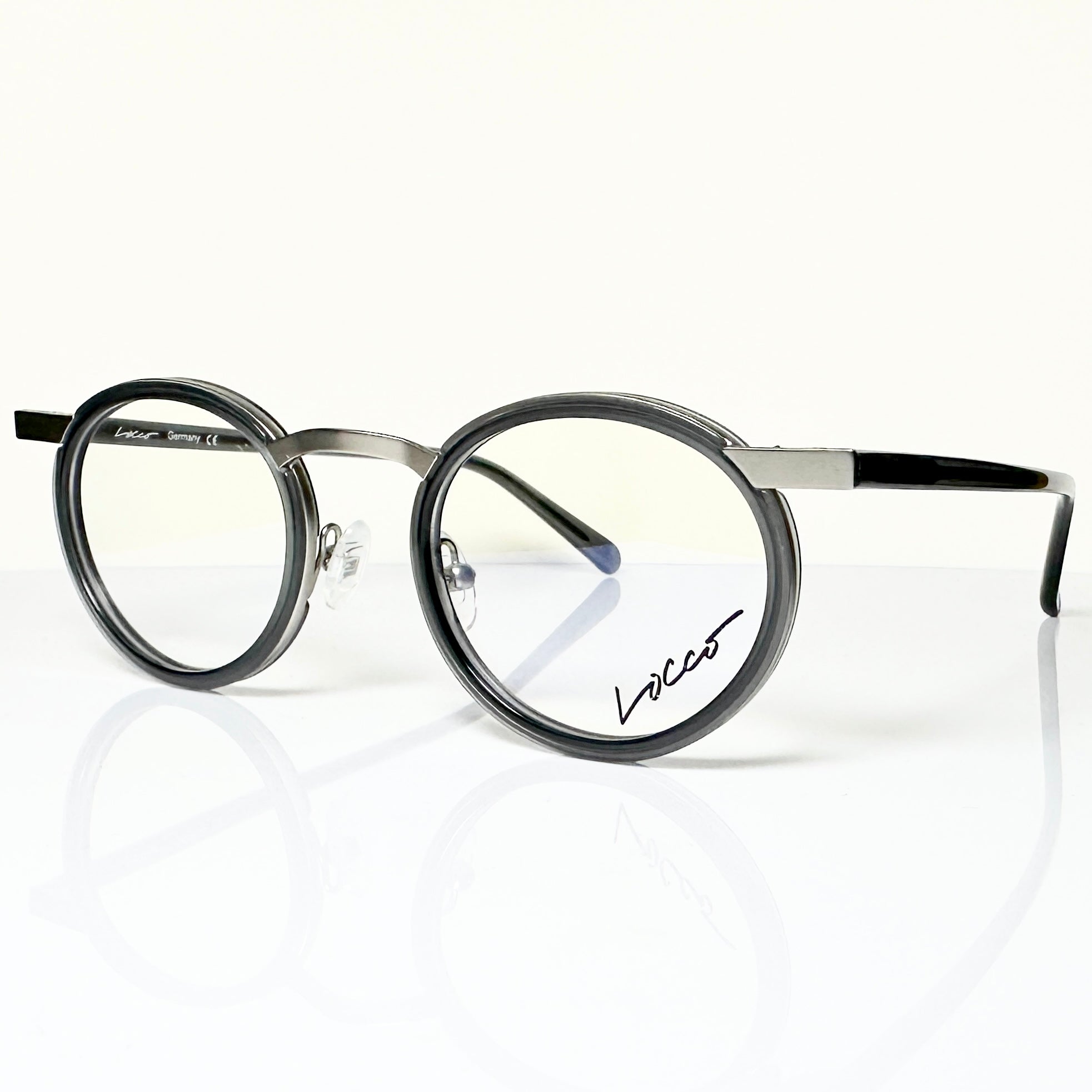 Locco Isle of Man Unisex Eyeglasses Frame in  Matt black/grey - Authentic New