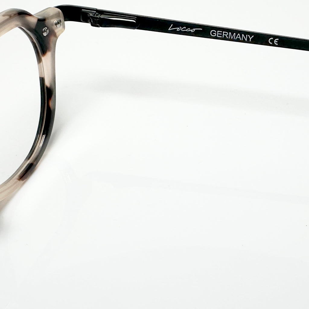 Locco Langden Unisex Eyeglasses Frame in Black/beige - Authentic New
