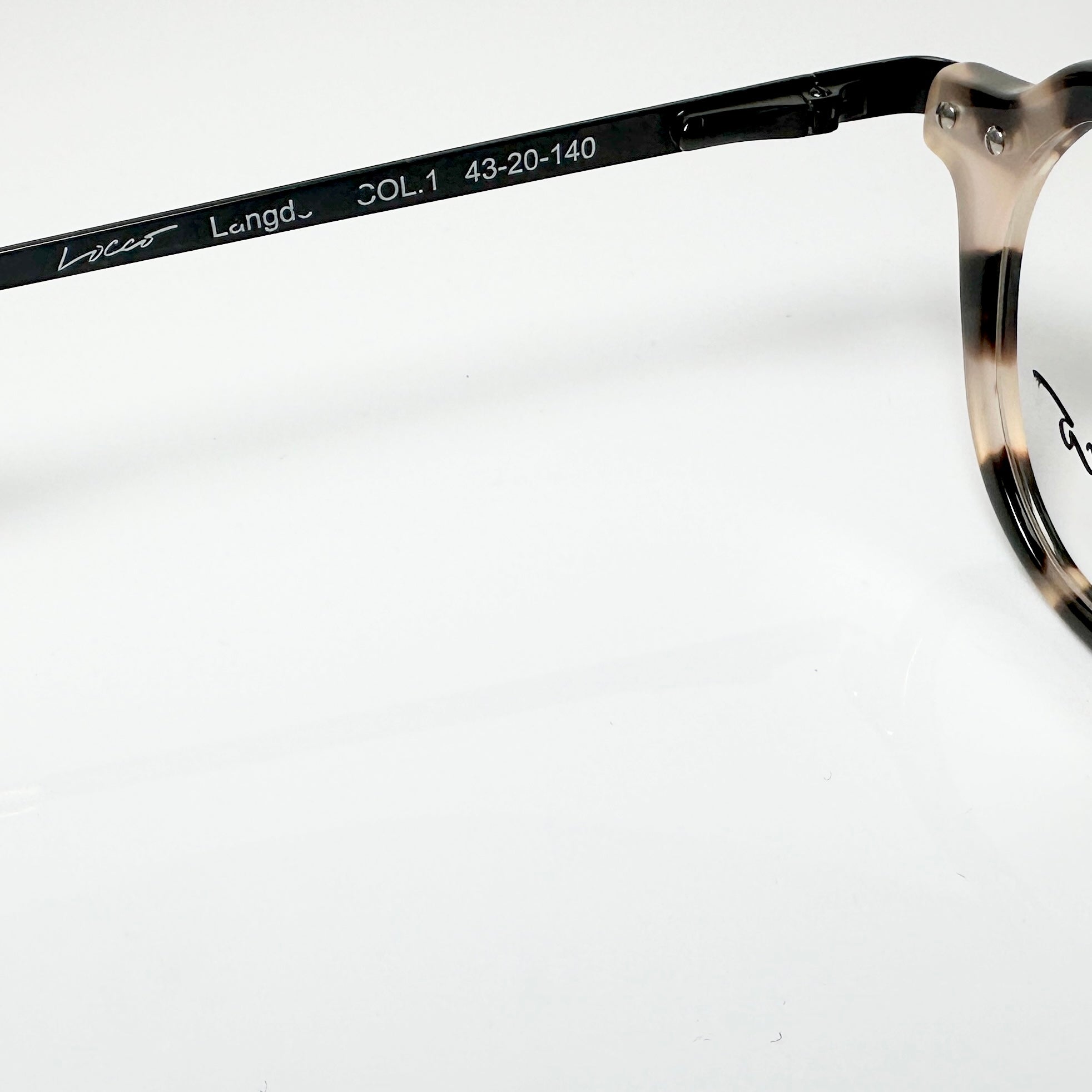 Locco Langden Unisex Eyeglasses Frame in Black/beige - Authentic New