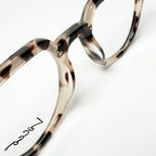 Locco Langden Unisex Eyeglasses Frame in Black/beige - Authentic New