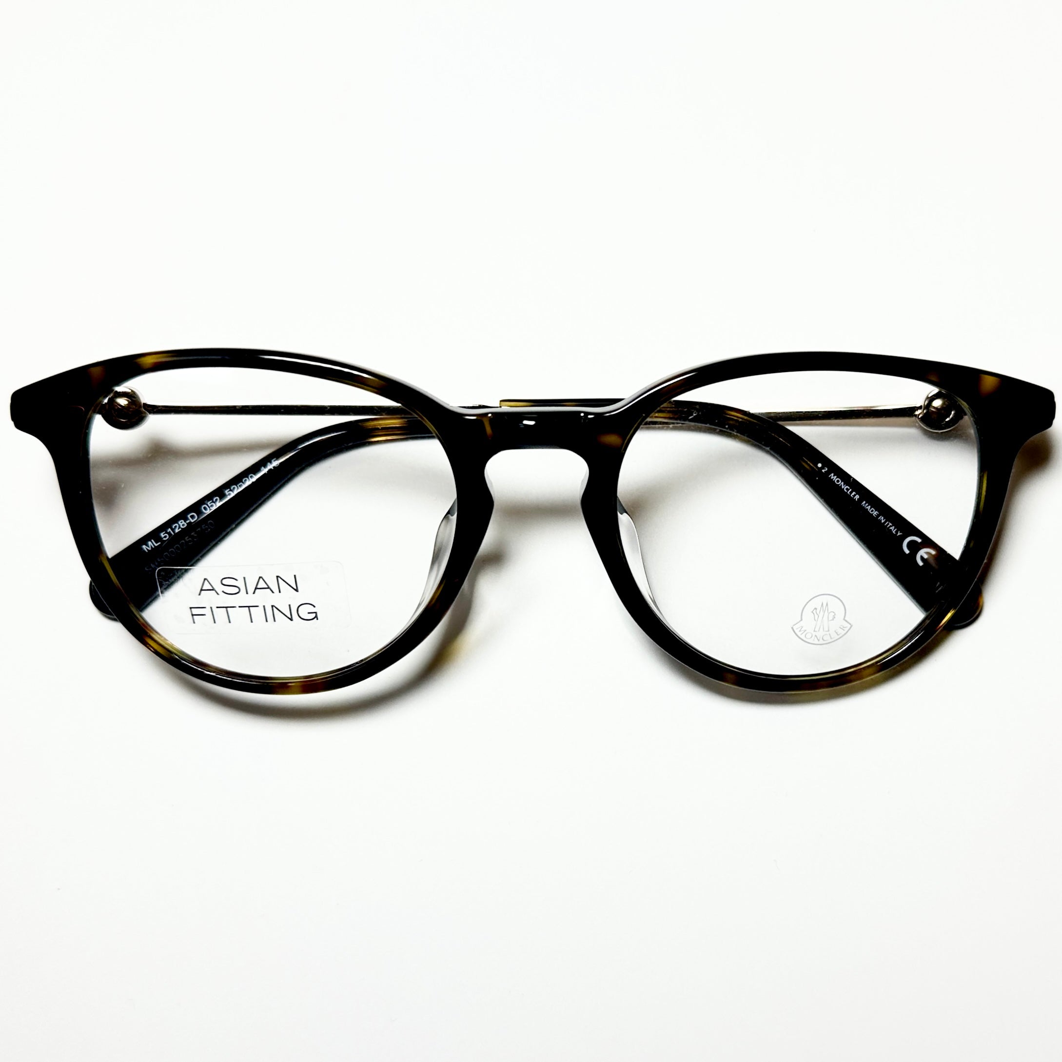 Moncler ML5128 V052 Unisex Eyeglasses Frame in Havana/Gold - Authentic New