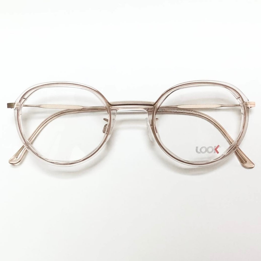 Look Occhiali 10810 M5 Crown Panto Eyeglasses Frames in Gold Pink - Authentic New