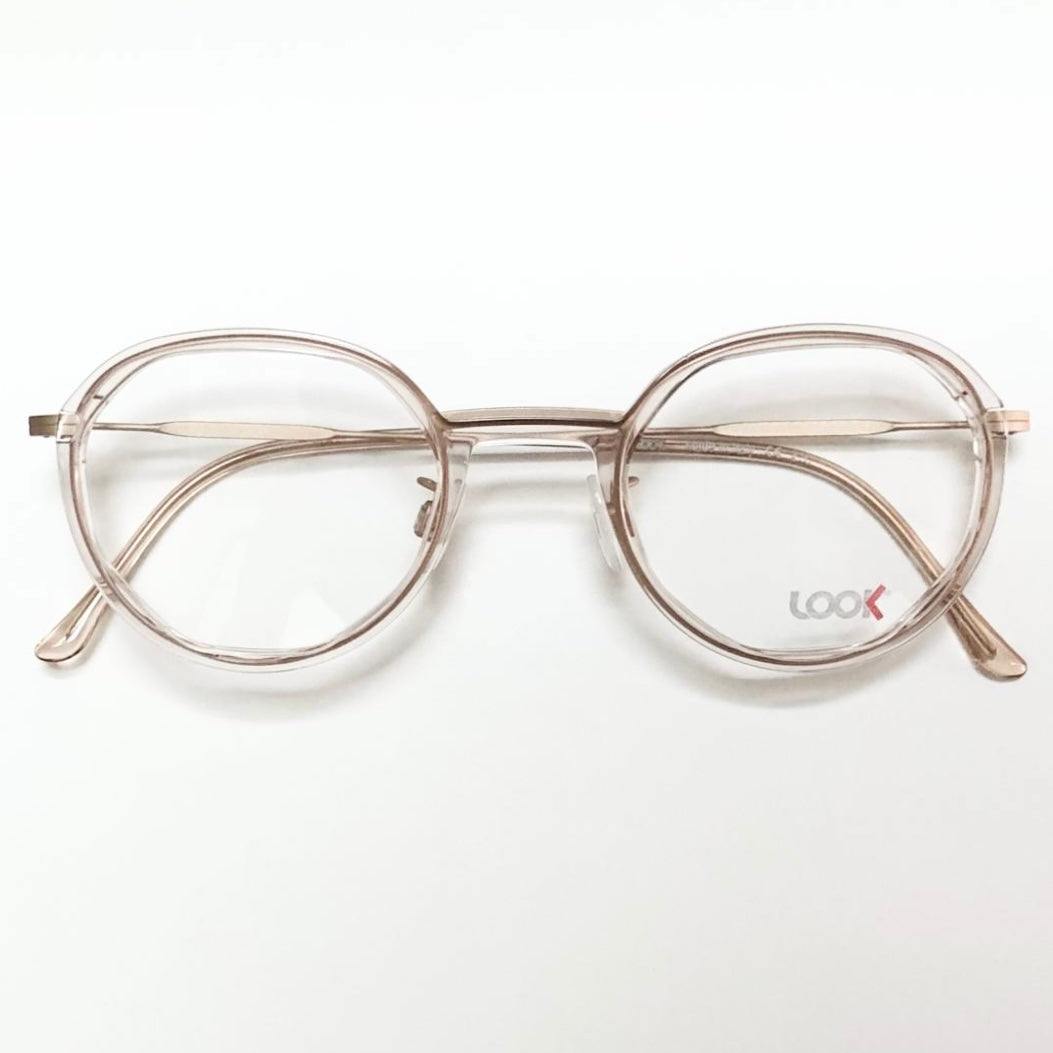 Look Occhiali 10810 M5 Crown Panto Eyeglasses Frames in Gold Pink - Authentic New