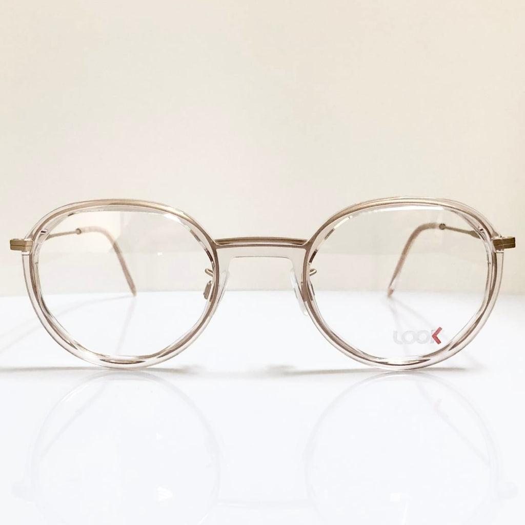 Look Occhiali 10810 M5 Crown Panto Eyeglasses Frames in Gold Pink - Authentic New