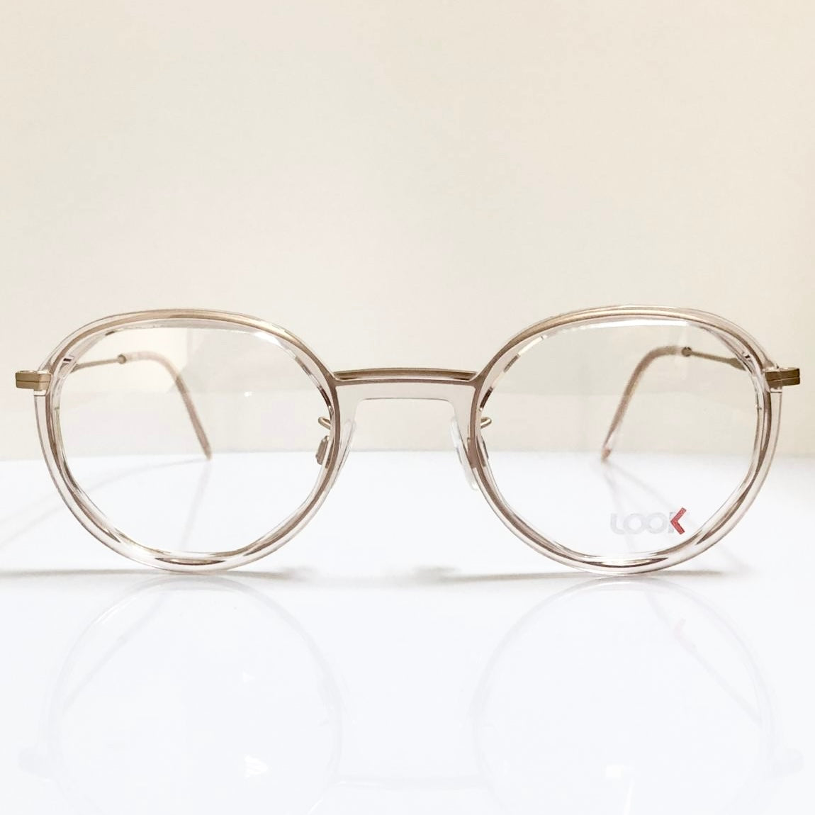 Look Occhiali 10810 M5 Crown Panto Eyeglasses Frames in Gold Pink - Authentic New