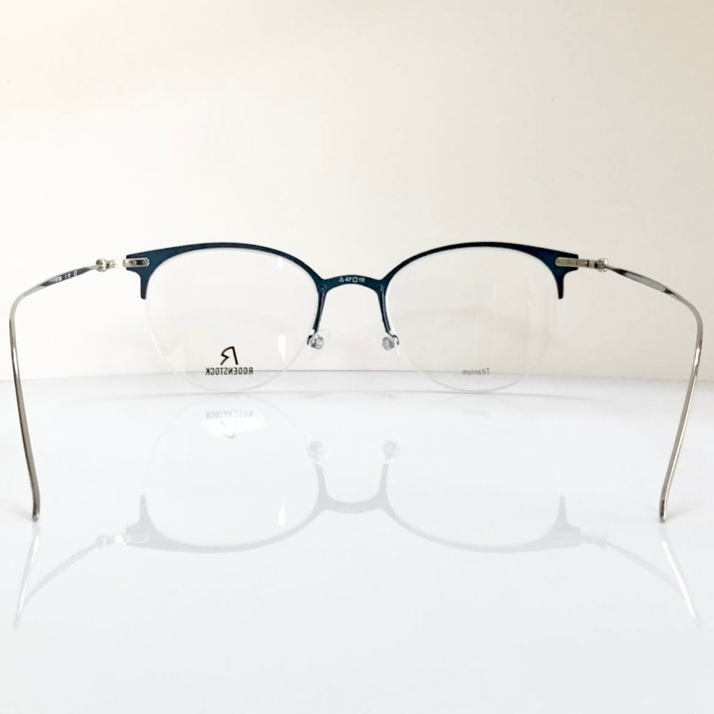 RODENSTOCK R7085 D Unisex Eyeglasses Frames in Dark Blue/Silver - Authentic New