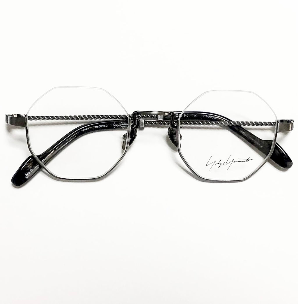 Yohji Yamamoto YY19-0030-3 Men's Eyeglasses Frame in Antique Silver - Authentic New