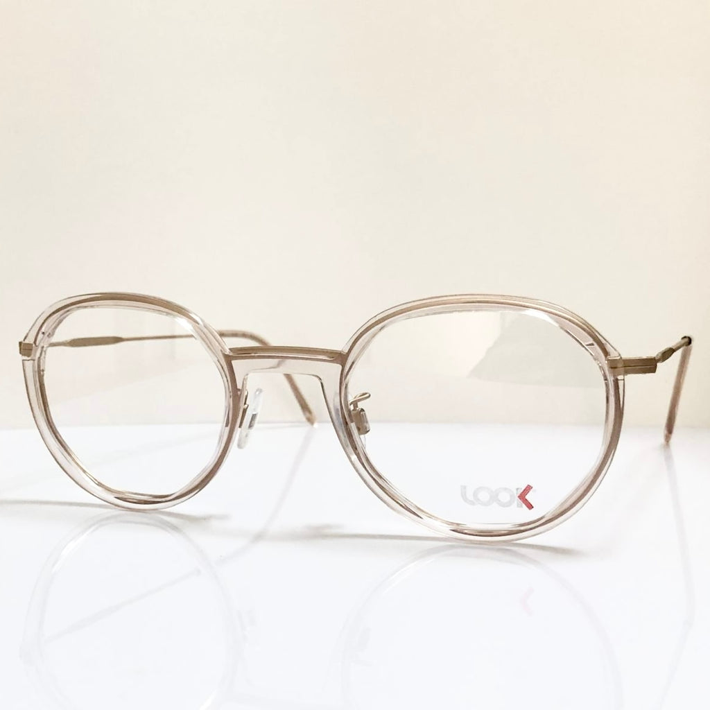 Look Occhiali 10810 M5 Crown Panto Eyeglasses Frames in Gold Pink - Authentic New