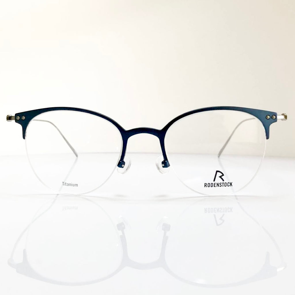 RODENSTOCK R7085 D Unisex Eyeglasses Frames in Dark Blue/Silver - Authentic New