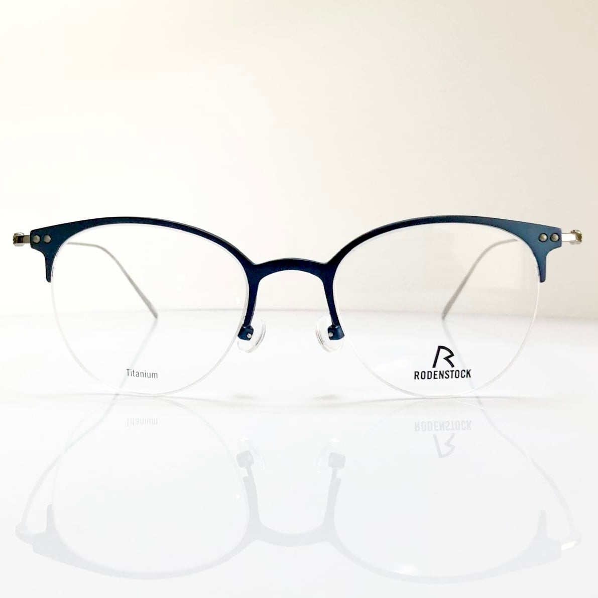 RODENSTOCK R7085 D Unisex Eyeglasses Frames in Dark Blue/Silver - Authentic New
